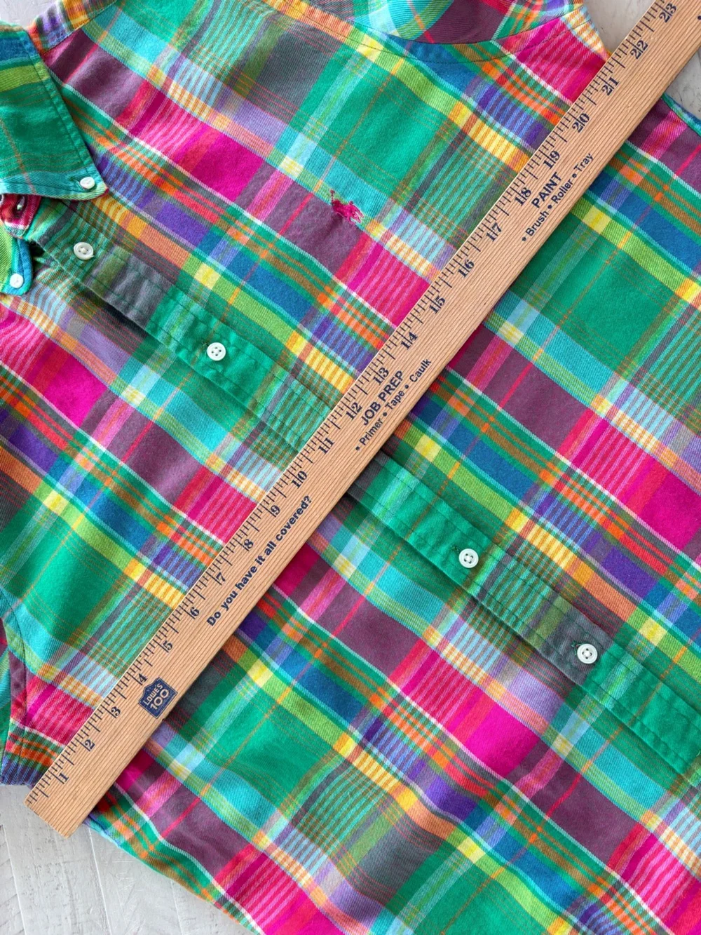 Ralph Lauren Bright Green & Pink Plaid Button-Down Shirt